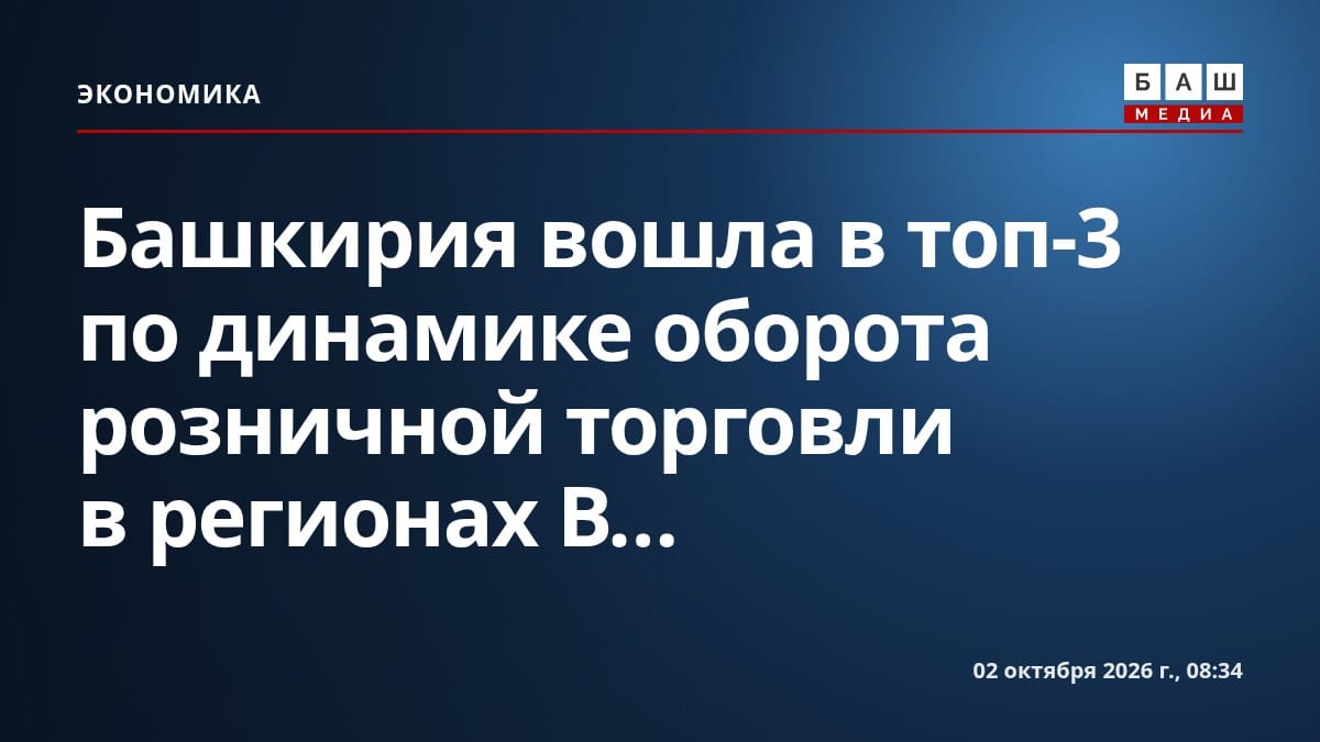 Башкирия вошла в топ-3 по динамике оборота розничной торговли в регионах В...