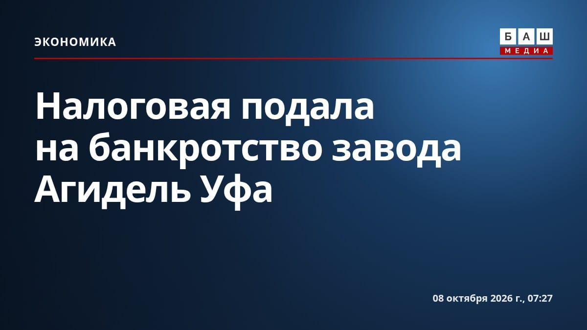 Налоговая подала на банкротство завода Агидель Уфа