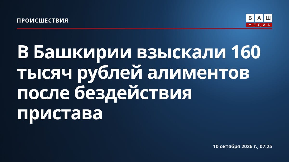 В Башкирии взыскали 160 тысяч рублей алиментов после бездействия пристава