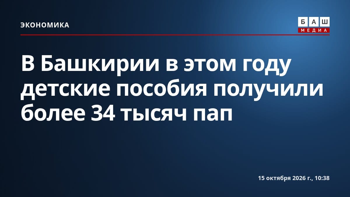 В Башкирии в этом году детские пособия получили более 34 тысяч пап