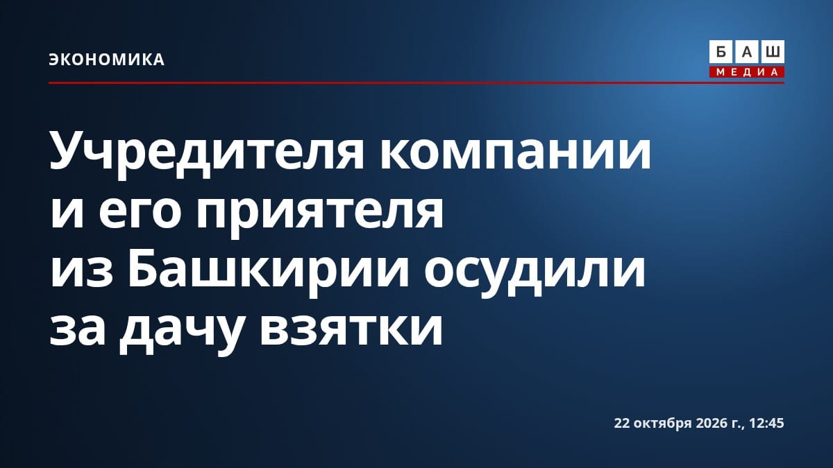 Учредителя компании и его приятеля из Башкирии осудили за дачу взятки