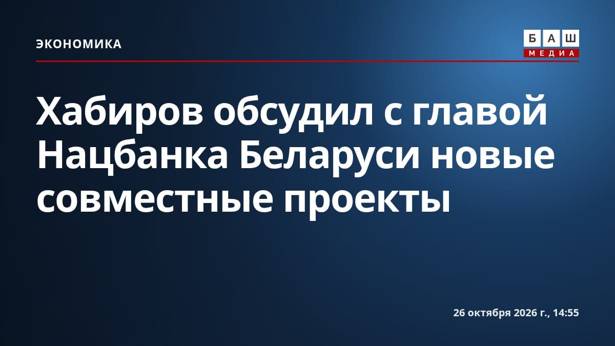 Хабиров обсудил с главой Нацбанка Беларуси новые совместные проекты