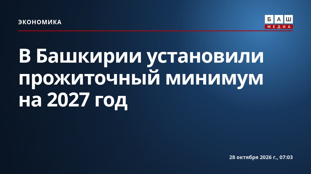 В Башкирии установили прожиточный минимум на 2027 год