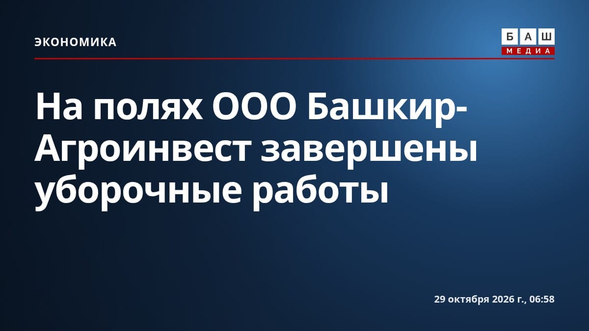 На полях ООО Башкир-Агроинвест завершены уборочные работы