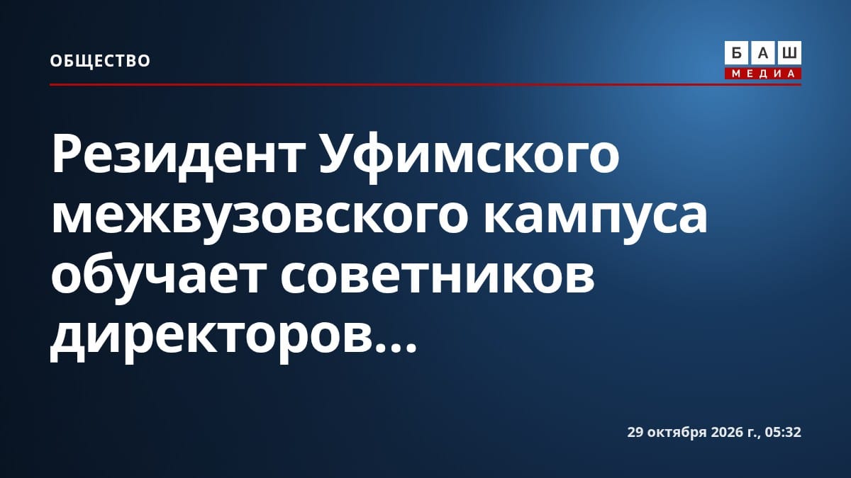 Резидент Уфимского межвузовского кампуса обучает советников директоров...