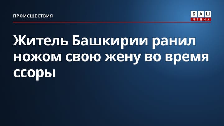 Житель Башкирии ранил ножом свою жену во время ссоры