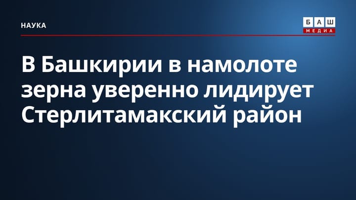 В Башкирии в намолоте зерна уверенно лидирует Стерлитамакский район