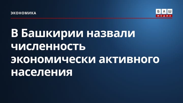 В Башкирии назвали численность экономически активного населения