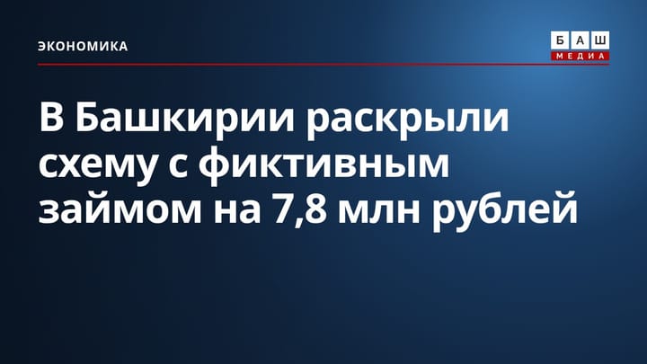 В Башкирии раскрыли схему с фиктивным займом на 7,8 млн рублей