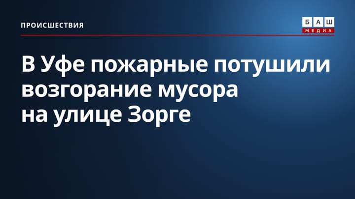 В Уфе пожарные потушили возгорание мусора на улице Зорге
