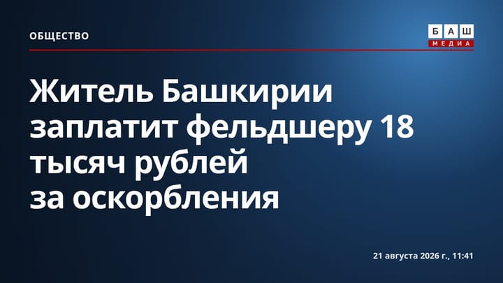Житель Башкирии заплатит фельдшеру 18 тысяч рублей за оскорбления