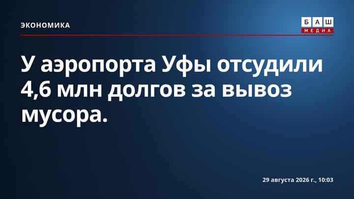 У аэропорта Уфы отсудили 4,6 млн долгов за вывоз мусора.
