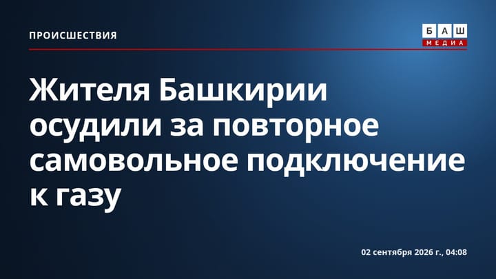 Жителя Башкирии осудили за повторное самовольное подключение к газу