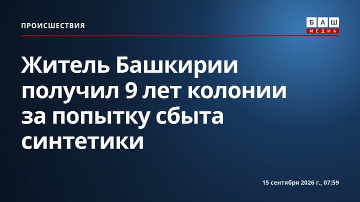 Житель Башкирии получил 9 лет колонии за попытку сбыта синтетики