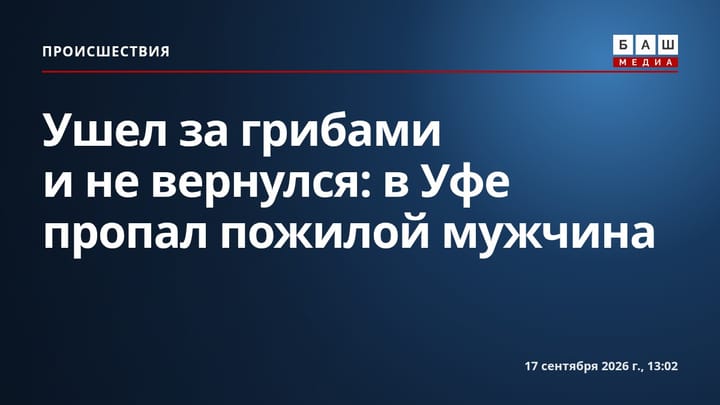 Ушел за грибами и не вернулся : в Уфе пропал пожилой мужчина