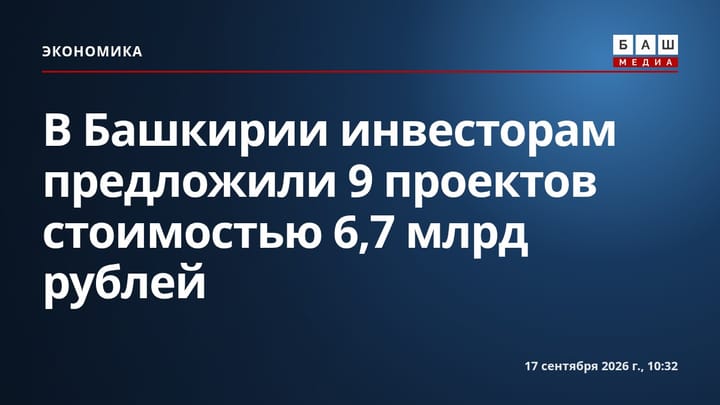 В Башкирии инвесторам предложили 9 проектов стоимостью 6,7 млрд рублей