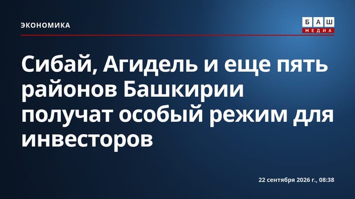 Сибай, Агидель и еще пять районов Башкирии получат особый режим для инвесторов
