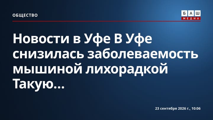 Новости в Уфе В Уфе снизилась заболеваемость мышиной лихорадкой Такую...