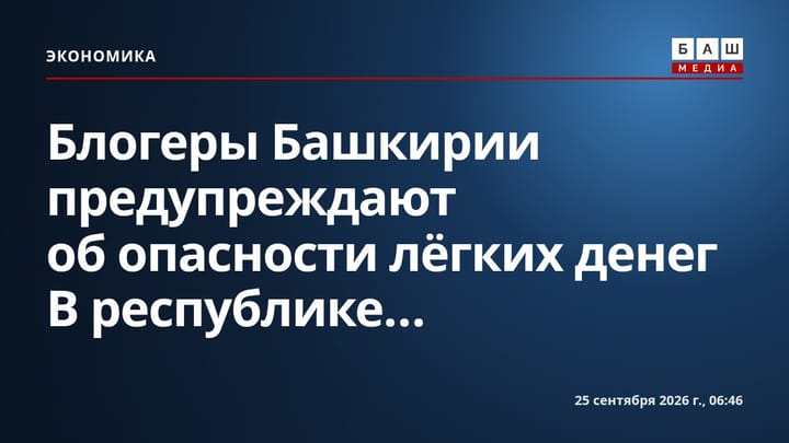Блогеры Башкирии предупреждают об опасности лёгких денег В республике...