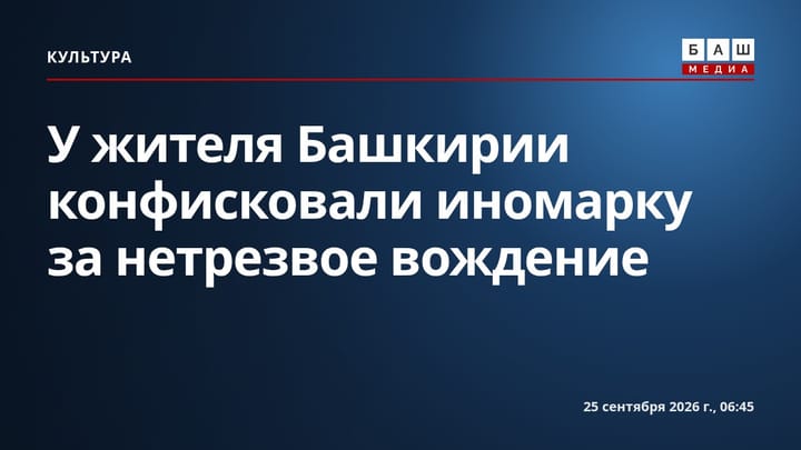 У жителя Башкирии конфисковали иномарку за нетрезвое вождение