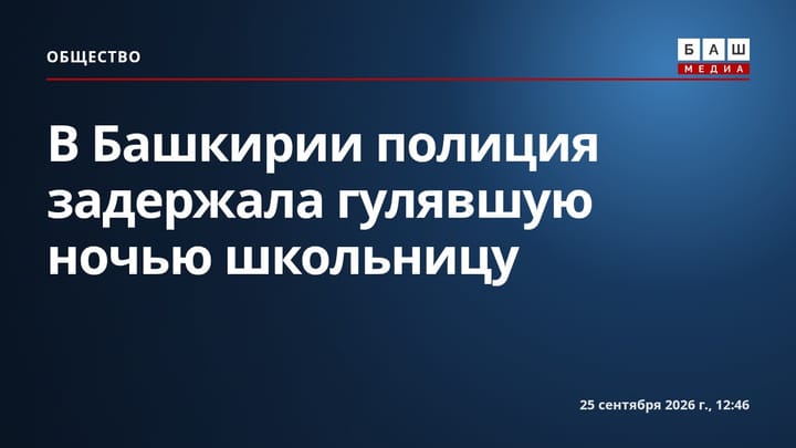 В Башкирии полиция задержала гулявшую ночью школьницу