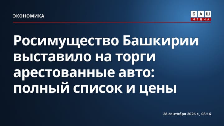 Росимущество Башкирии выставило на торги арестованные авто: полный список и цены