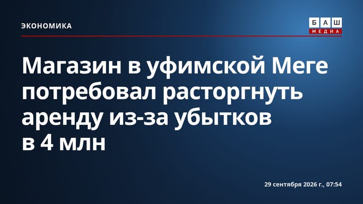 Магазин в уфимской Меге потребовал расторгнуть аренду из-за убытков в 4 млн
