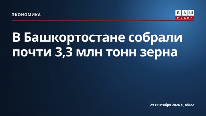 В Башкортостане собрали почти 3,3 млн тонн зерна
