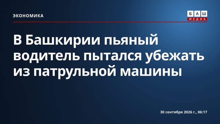 В Башкирии пьяный водитель пытался убежать из патрульной машины