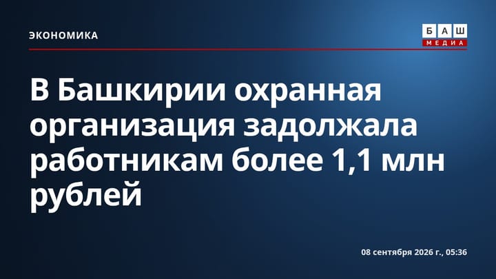 В Башкирии охранная организация задолжала работникам более 1,1 млн рублей
