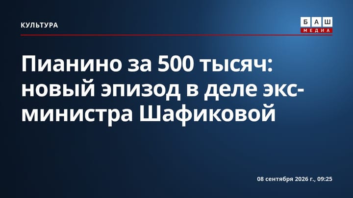 Пианино за 500 тысяч: новый эпизод в деле экс-министра Шафиковой