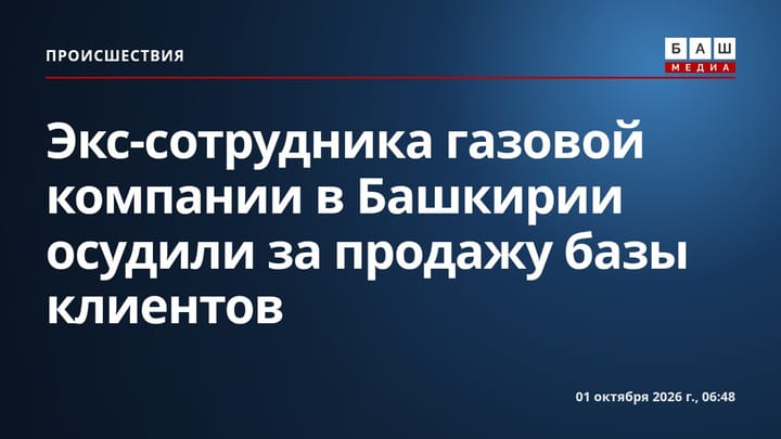 Экс-сотрудника газовой компании в Башкирии осудили за продажу базы клиентов