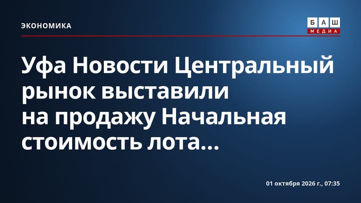 Уфа Новости Центральный рынок выставили на продажу Начальная стоимость лота...
