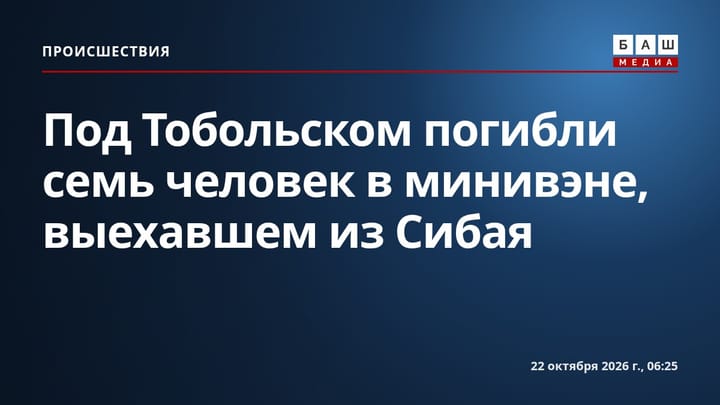 Под Тобольском погибли семь человек в минивэне, выехавшем из Сибая
