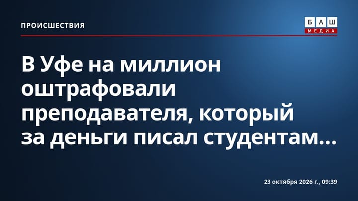 В Уфе на миллион оштрафовали преподавателя, который за деньги писал студентам...
