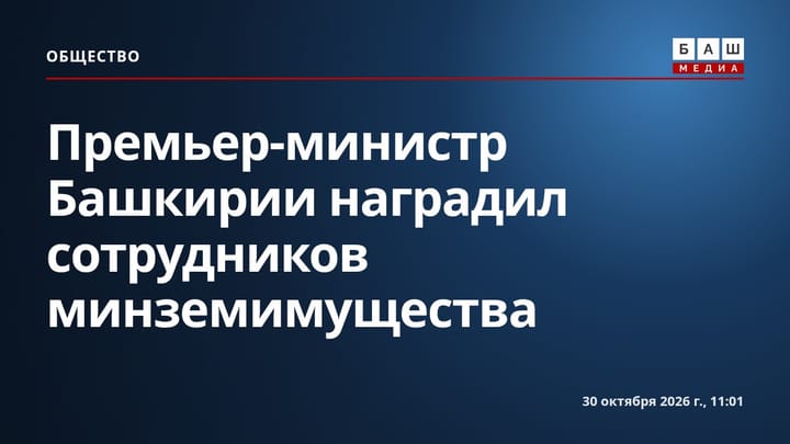 Премьер-министр Башкирии наградил сотрудников минземимущества